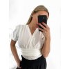 Body elegantní krátký rukáv dámské (S/M ONE SIZE) ITALSKÁ MÓDA IMWY23092/DU (Velikost S/M/L, Barva béžová)