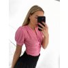 Body elegantní krátký rukáv dámské (S/M ONE SIZE) ITALSKÁ MÓDA IMWY23092/DU (Velikost S/M/L, Barva béžová)