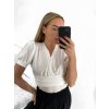 Body elegantní krátký rukáv dámské (S/M ONE SIZE) ITALSKÁ MÓDA IMWY23092/DU (Velikost S/M/L, Barva béžová)