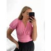 Body elegantní krátký rukáv dámské (S/M ONE SIZE) ITALSKÁ MÓDA IMWY23092/DU (Velikost S/M/L, Barva béžová)
