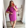 Šaty s kabelkou 3/4 dlouhý rukáv dámské (2XL/3XL ONE SIZE) ITALSKá MóDA IM423018/DU
