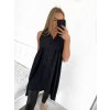 Šaty letní košilové bez rukávu dámské (S/M ONE SIZE) ITALSKÁ MÓDA IMWB23299/DR (Velikost S/M/L, Barva béžová)
