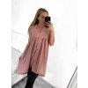 Šaty letní košilové bez rukávu dámské (S/M ONE SIZE) ITALSKÁ MÓDA IMWB23299/DR (Velikost S/M/L, Barva béžová)
