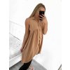 Šaty letní košilové bez rukávu dámské (S/M ONE SIZE) ITALSKÁ MÓDA IMWB23299/DR (Velikost S/M/L, Barva béžová)