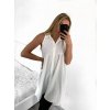 Šaty letní košilové bez rukávu dámské (S/M ONE SIZE) ITALSKÁ MÓDA IMWB23299/DR (Velikost S/M/L, Barva béžová)