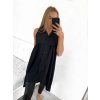 Šaty letní košilové bez rukávu dámské (S/M ONE SIZE) ITALSKÁ MÓDA IMWB23299/DR (Velikost S/M/L, Barva béžová)