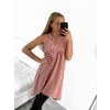 Šaty letní košilové bez rukávu dámské (S/M ONE SIZE) ITALSKÁ MÓDA IMWB23299/DR (Velikost S/M/L, Barva béžová)
