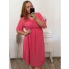 Šaty letní šifonové krátký rukáv dámská nadrozměr (2XL/3XL ONE SIZE) ITALSKÁ MÓDA IMWGM231413/DU