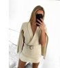 Overal krátký šatový dlouhý rukáv dámský (S/M ONE SIZE) ITALSKÁ MÓDA IMWE23724/DU (Velikost S/M/L, Barva béžová)