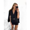 Overal krátký šatový dlouhý rukáv dámský (S/M ONE SIZE) ITALSKÁ MÓDA IMWE23724/DU (Velikost S/M/L, Barva béžová)