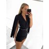 Overal krátký šatový dlouhý rukáv dámský (S/M ONE SIZE) ITALSKÁ MÓDA IMWE23724/DU (Velikost S/M/L, Barva béžová)