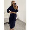 Šaty s páskem 3/4 rukáv dámské (M/L/XL ONE SIZE) ITALSKá MóDA IM422BELT/DR (Velikost M/L, Barva Černá)