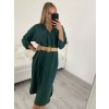 Šaty s páskem 3/4 rukáv dámské (M/L/XL ONE SIZE) ITALSKá MóDA IM422BELT/DR (Velikost M/L, Barva Černá)