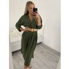 Šaty s páskem 3/4 rukáv dámské (M/L/XL ONE SIZE) ITALSKá MóDA IM422BELT/DR (Velikost M/L, Barva Černá)