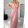 Šaty dlouhé carmen na ramínka dámské (S/M/L ONE SIZE) ITALSKÁ MÓDA IMD22374/DU