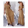 Šaty dlouhé carmen na ramínka dámské (S/M/L ONE SIZE) ITALSKÁ MÓDA IMD22374/DU