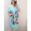 Šaty letní volnočasové krátký rukáv dámské (L/XL/XXL ONE SIZE) ITALSKÁ MÓDA IM422384/DU (Velikost L/XL/2XL, Barva bílá)