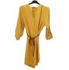 Šaty elegantní košilové s páskem 3/4 dlouhý rukáv dámské (M/L/XL ONE SIZE) ITALSKÁ MÓDA IMD22411/DU (Velikost M/L, Barva zelená khaki)