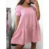 Šaty letní se žabičkováním carmen krátký rukáv dámské (S/M ONE SIZE) ITALSKÁ MÓDA IMC23253/DU (Velikost S/M/L, Barva bílá)