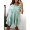 Šaty letní se žabičkováním carmen krátký rukáv dámské (S/M ONE SIZE) ITALSKÁ MÓDA IMC23253/DU (Velikost S/M/L, Barva bílá)