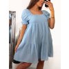 Šaty letní se žabičkováním carmen krátký rukáv dámské (S/M ONE SIZE) ITALSKÁ MÓDA IMC23253/DU (Velikost S/M/L, Barva bílá)