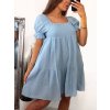 Šaty letní se žabičkováním carmen krátký rukáv dámské (S/M ONE SIZE) ITALSKÁ MÓDA IMC23253/DU (Velikost S/M/L, Barva bílá)