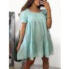Šaty letní se žabičkováním carmen krátký rukáv dámské (S/M ONE SIZE) ITALSKÁ MÓDA IMC23253/DU (Velikost S/M/L, Barva bílá)