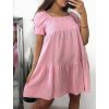 Šaty letní se žabičkováním carmen krátký rukáv dámské (S/M ONE SIZE) ITALSKÁ MÓDA IMC23253/DU (Velikost S/M/L, Barva bílá)