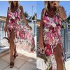 Šaty letní dlouhé šifonové na ramínkách dámské (S/M ONE SIZE) ITALSKÁ MÓDA IMWG222234/DU (Velikost S/M/L, Barva bílá)