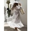 Župan přehoz letní přes plavky dlouhý rukáv dámský (S/M ONE SIZE) ITALSKá MóDA IMM23M12696/DU (Velikost S/M/L, Barva bílá)