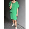 Šaty s kabelkou krátký rukáv dámské nadrozměr (2XL/3XL ONE SIZE) ITALSKá MóDA IM423064/DU (Velikost 2LX/3XL, Barva Černá)