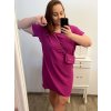 Šaty s kabelkou krátký rukáv dámské nadrozměr (2XL/3XL ONE SIZE) ITALSKá MóDA IM423064/DU (Velikost 2LX/3XL, Barva Černá)