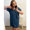 Šaty s kabelkou krátký rukáv dámské nadrozměr (2XL/3XL ONE SIZE) ITALSKá MóDA IM423064/DU (Velikost 2LX/3XL, Barva Černá)