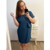 Šaty s kabelkou krátký rukáv dámské nadrozměr (2XL/3XL ONE SIZE) ITALSKá MóDA IM423064/DU (Velikost 2LX/3XL, Barva Černá)
