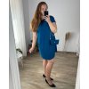 Šaty s kabelkou krátký rukáv dámské nadrozměr (2XL/3XL ONE SIZE) ITALSKá MóDA IM423064/DU (Velikost 2LX/3XL, Barva Černá)