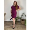 Šaty s kabelkou krátký rukáv dámské nadrozměr (2XL/3XL ONE SIZE) ITALSKá MóDA IM423064/DU (Velikost 2LX/3XL, Barva Černá)