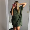 Šaty s kabelkou krátký rukáv dámské nadrozměr (2XL/3XL ONE SIZE) ITALSKá MóDA IM423064/DU (Velikost 2LX/3XL, Barva Černá)