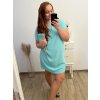 Šaty s kabelkou krátký rukáv dámské nadrozměr (2XL/3XL ONE SIZE) ITALSKá MóDA IM423064/DU (Velikost 2LX/3XL, Barva Černá)