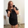 Šaty s kabelkou krátký rukáv dámské nadrozměr (2XL/3XL ONE SIZE) ITALSKá MóDA IM423064/DU (Velikost 2LX/3XL, Barva Černá)