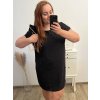 Šaty s kabelkou krátký rukáv dámské nadrozměr (2XL/3XL ONE SIZE) ITALSKá MóDA IM423064/DU (Velikost 2LX/3XL, Barva Černá)
