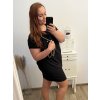 Šaty s kabelkou krátký rukáv dámské nadrozměr (2XL/3XL ONE SIZE) ITALSKá MóDA IM423064/DU (Velikost 2LX/3XL, Barva Černá)