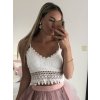 Top/tílko krajkové na ramínka dámské (S/M ONE SIZE) ITALSKÁ MÓDA IMPBB229678yx/DR (Velikost S/M/L, Barva béžová)