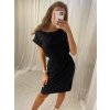 Šaty sportovní letní krátký rukáv dámské (S/M ONE SIZE) ITALSKá MóDA IMM22916/DR (Velikost S/M/L, Barva Černá)