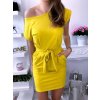 Šaty sportovní letní krátký rukáv dámské (S/M ONE SIZE) ITALSKá MóDA IMM22916/DR (Velikost S/M/L, Barva Černá)
