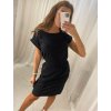 Šaty sportovní letní krátký rukáv dámské (S/M ONE SIZE) ITALSKá MóDA IMM22916/DR (Velikost S/M/L, Barva Černá)