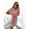 Šaty košilové dlouhý rukáv dámské (S/M/L/XL ONE SIZE) ITALSKÁ MÓDA IMC22LENA/DR (Velikost S/M/L, Barva Černá)