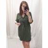 Šaty košilové dlouhý rukáv dámské (S/M/L/XL ONE SIZE) ITALSKÁ MÓDA IMC22LENA/DR (Velikost S/M/L, Barva Černá)