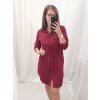 Šaty košilové dlouhý rukáv dámské (S/M/L/XL ONE SIZE) ITALSKÁ MÓDA IMC22LENA/DR (Velikost S/M/L, Barva Černá)