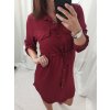 Šaty košilové dlouhý rukáv dámské (S/M/L/XL ONE SIZE) ITALSKÁ MÓDA IMC22LENA/DR (Velikost S/M/L, Barva Černá)