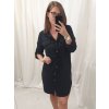 Šaty košilové dlouhý rukáv dámské (S/M/L/XL ONE SIZE) ITALSKÁ MÓDA IMC22LENA/DR (Velikost S/M/L, Barva Černá)